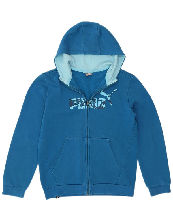 Puma Boys Graphic Zip pulover s kapuljačom 13-14 Years Blue