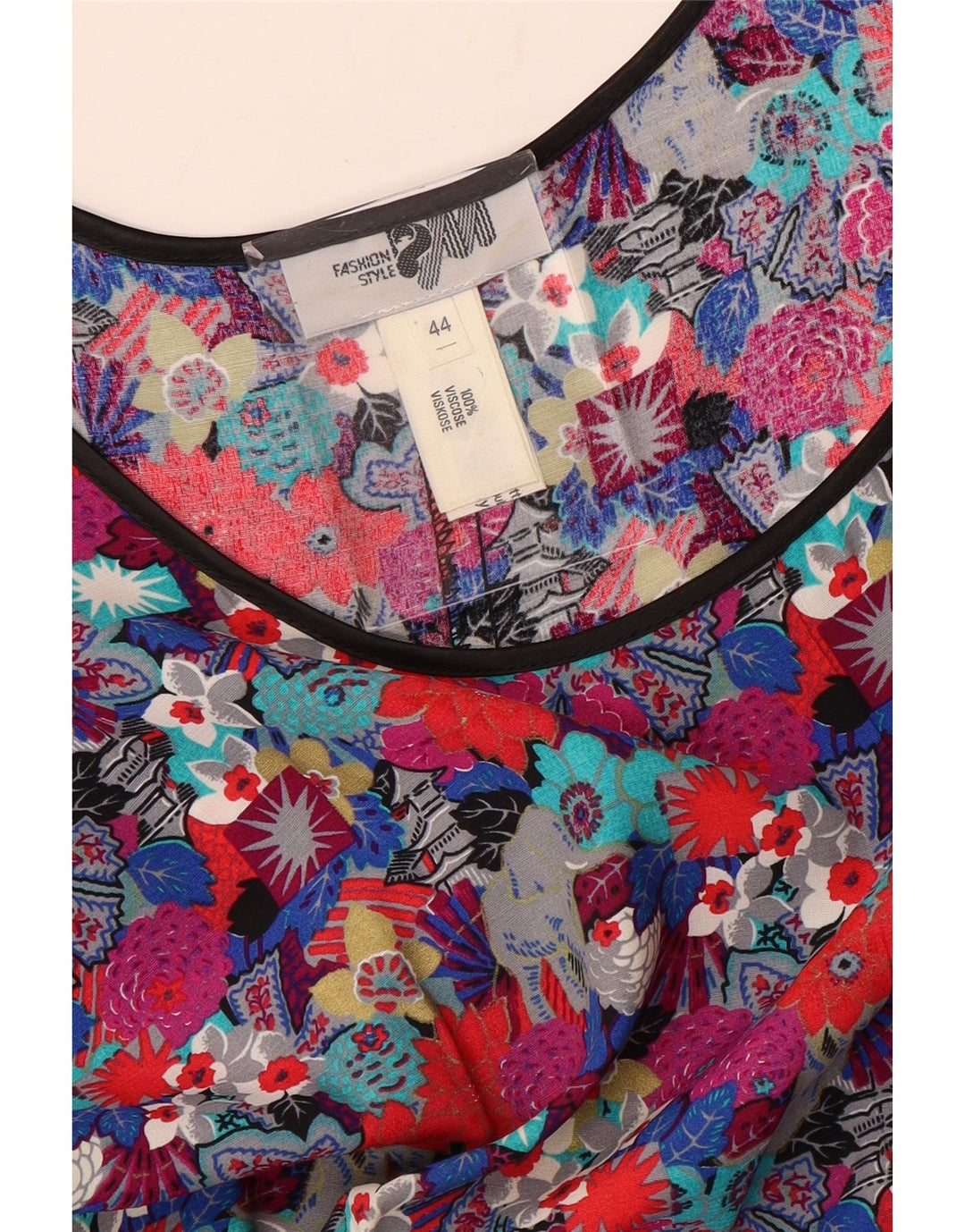 VINTAGE ženska haljina A-kroja EU 44 XL Višebojna cvjetna viskoza