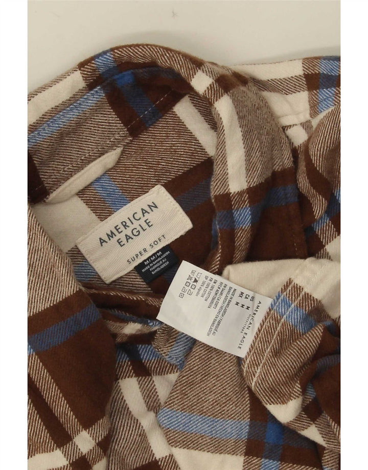 American Eagle muška flanelska košulja srednje smeđeg kariranog pamuka