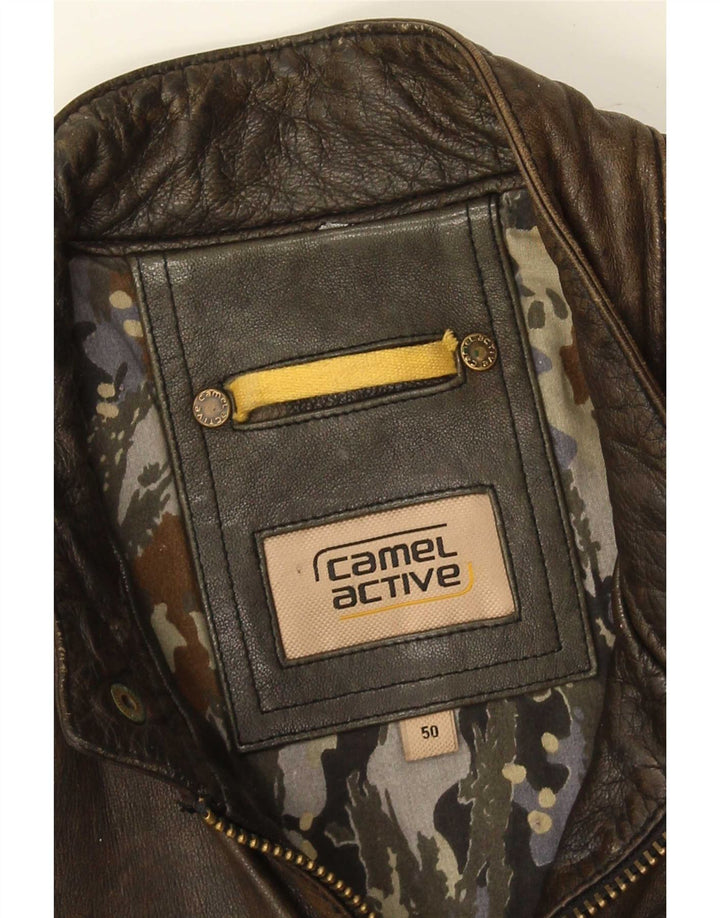 Camel Active muška kožna trkaća jakna IT 50 Large Brown