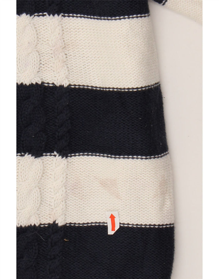 L.L.BEAN ženski kardigan pulover UK 14 Srednji tamnoplavi pamuk na pruge