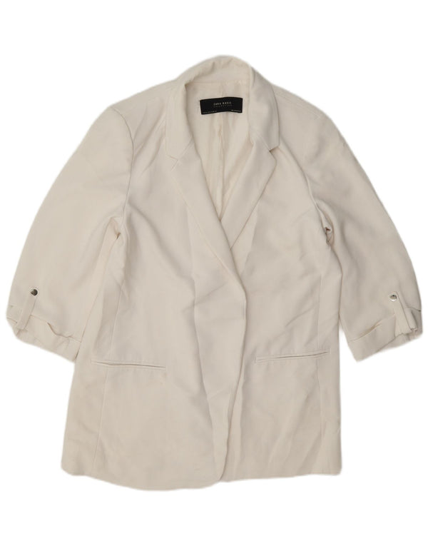Zara ženska otvorena jakna s 3/4 rukavima UK 18 XL bijeli acetat