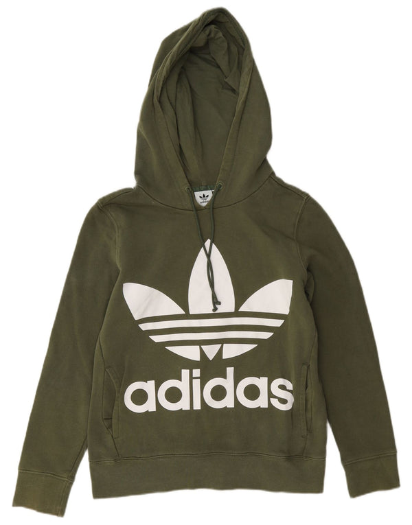 Adidas Ženska skraćena majica s kapuljačom UK 10 Mali zeleni pamuk