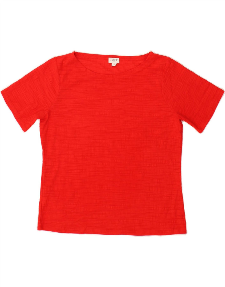 J. CREW Womens T-Shirt Top UK 14 Medium Red Polyester Vintage J. Crew and Second-Hand J. Crew from Messina Hembry 