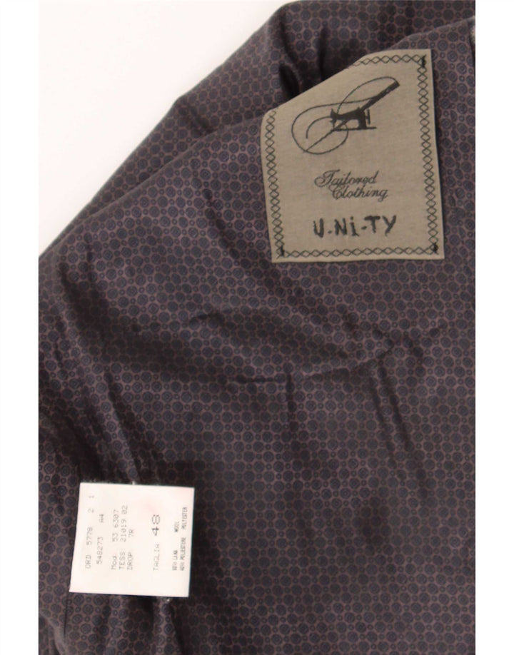 Vintage muški prsluk IT 48 Srednje siva gingham vuna