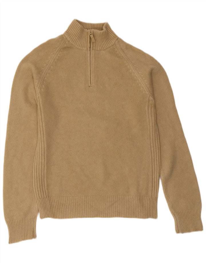 Timberland muški džemper s izrezom i patentnim zatvaračem 2XL bež boje od janjeće vune