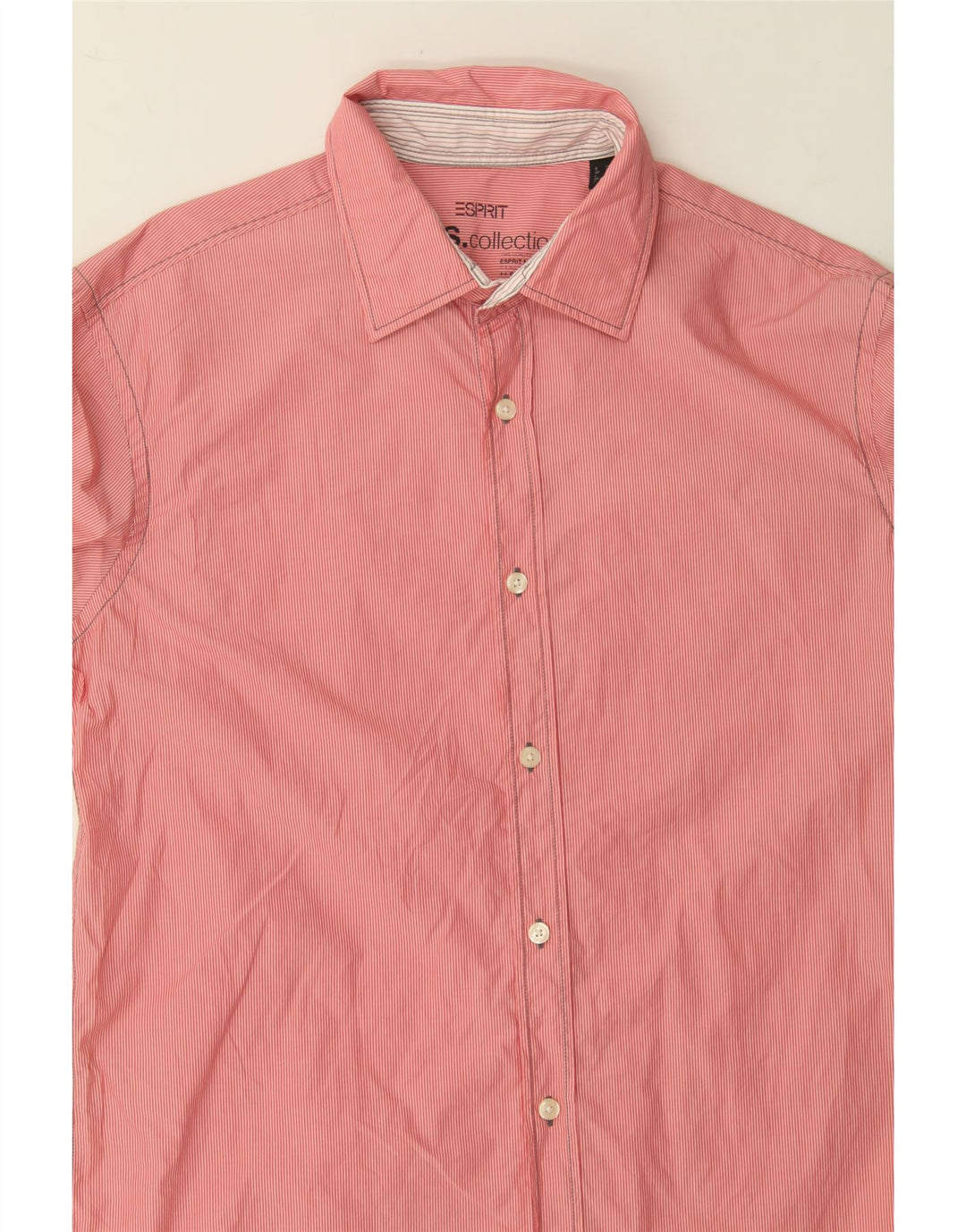 ESPRIT Mens Shirt Size 15 3/4 Medium Pink Striped Cotton Vintage Esprit and Second-Hand Esprit from Messina Hembry 