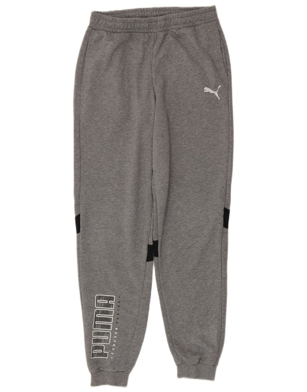 Puma Boys Graphic Trenirka Hlače Joggers 15-16 Years Grey Flected