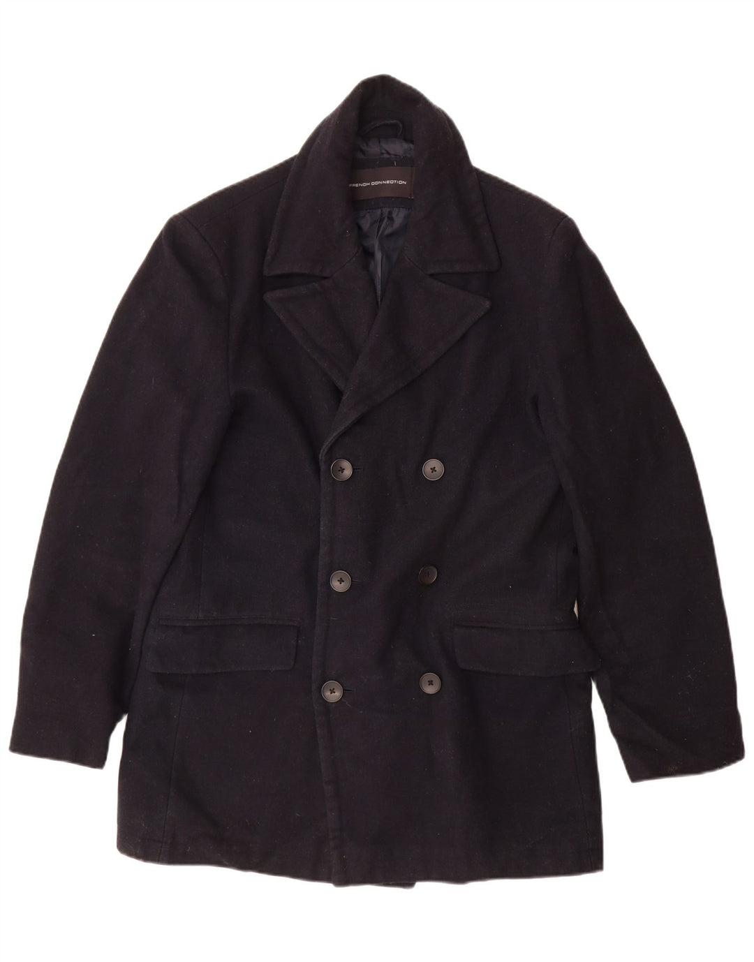 FRENCH CONNECTION Muški kaput s dvorednim kopčanjem UK 40 Veliki tamnoplavi