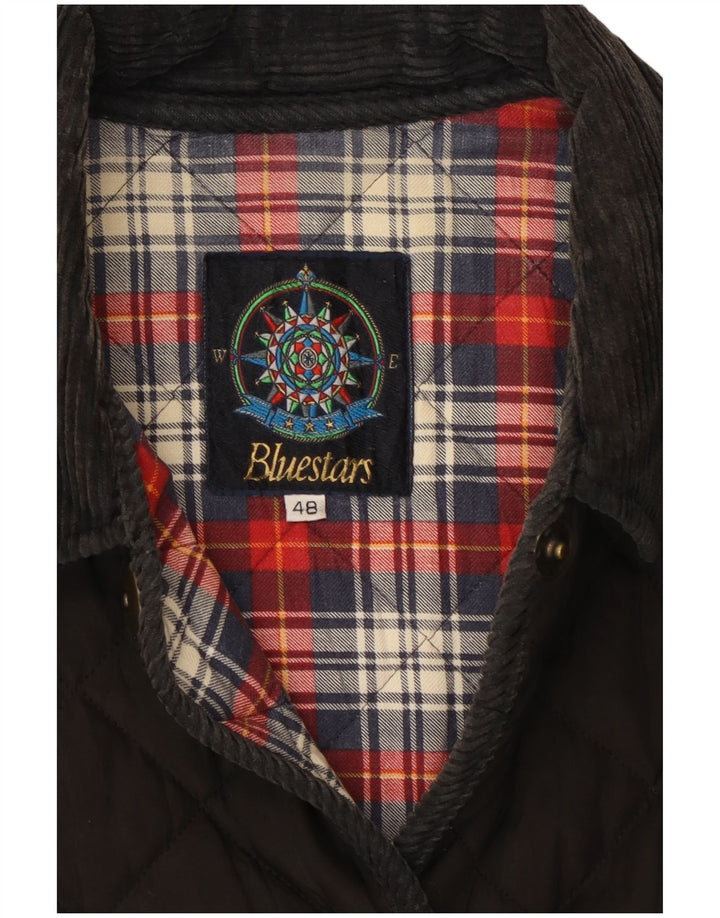 Vintage ženska prošivena jakna IT 48 XL crni pamuk
