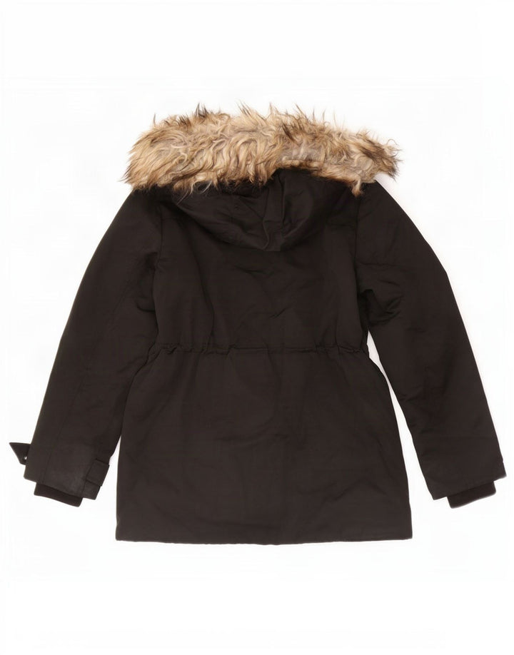 Topshop ženska parka jakna s kapuljačom UK 8 Mala crna poliesterska