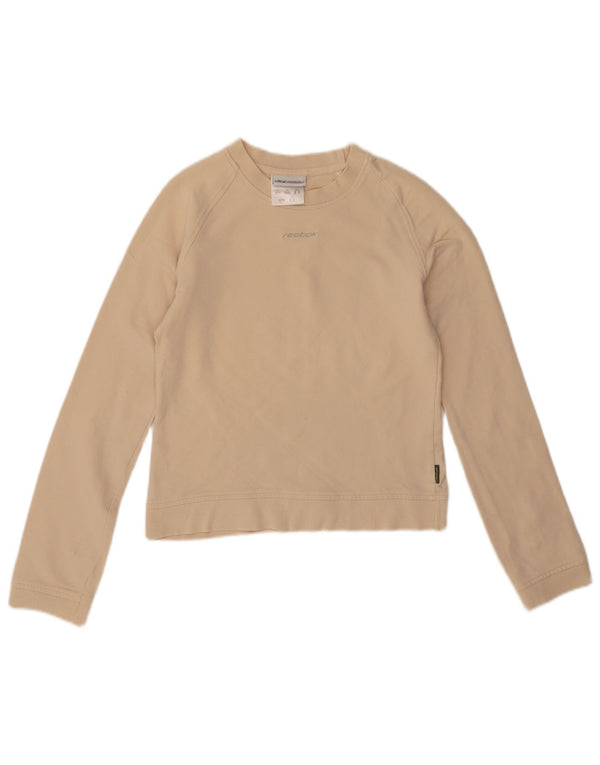 Reebok Ženski kratki pulover UK 10 Small Beige Cotton