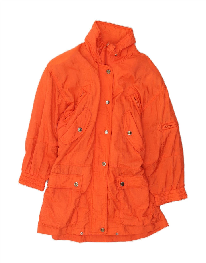 VINTAGE Womens Windbreaker Jacket UK 14 Medium Orange Polyamide Vintage Vintage and Second-Hand Vintage from Messina Hembry 