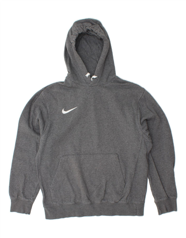 NIKE Womens Oversized Hoodie Jumper UK 14 Medium Grey Cotton Vintage Nike and Second-Hand Nike from Messina Hembry 