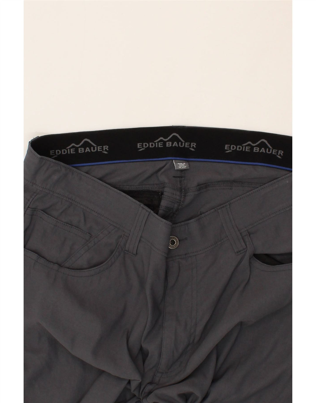 EDDIE BAUER Mens Straight Casual Trousers W36 L34  Grey Polyester Vintage Eddie Bauer and Second-Hand Eddie Bauer from Messina Hembry 