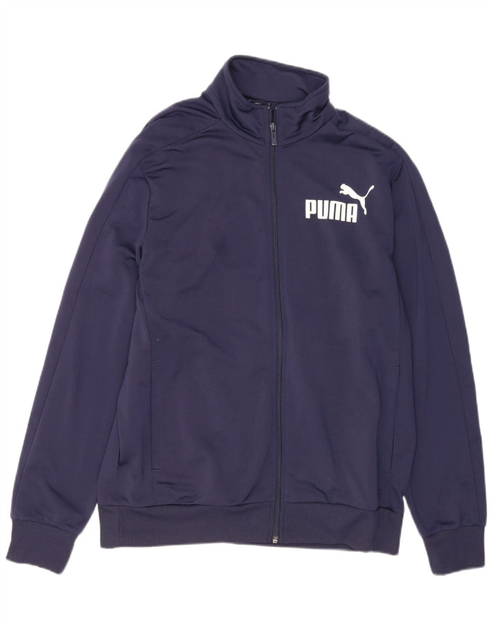 PUMA muška trenirka s grafičkim motivima, velika jakna od tamnoplavog poliestera