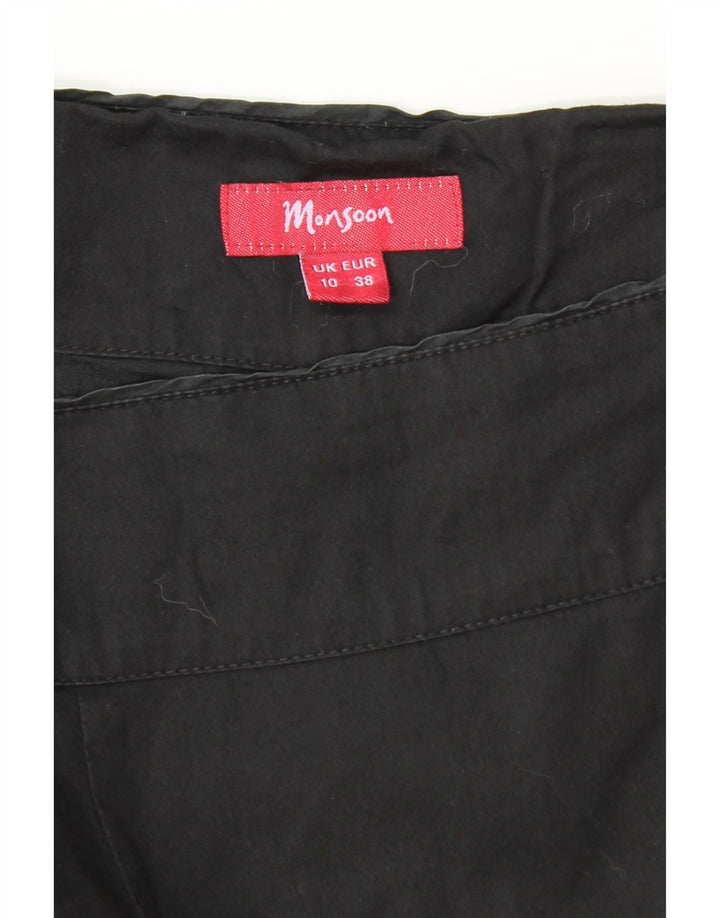 MONSOON ženska suknja A-kroja s apstraktnim uzorkom UK 10 Mala W30 crni pamuk