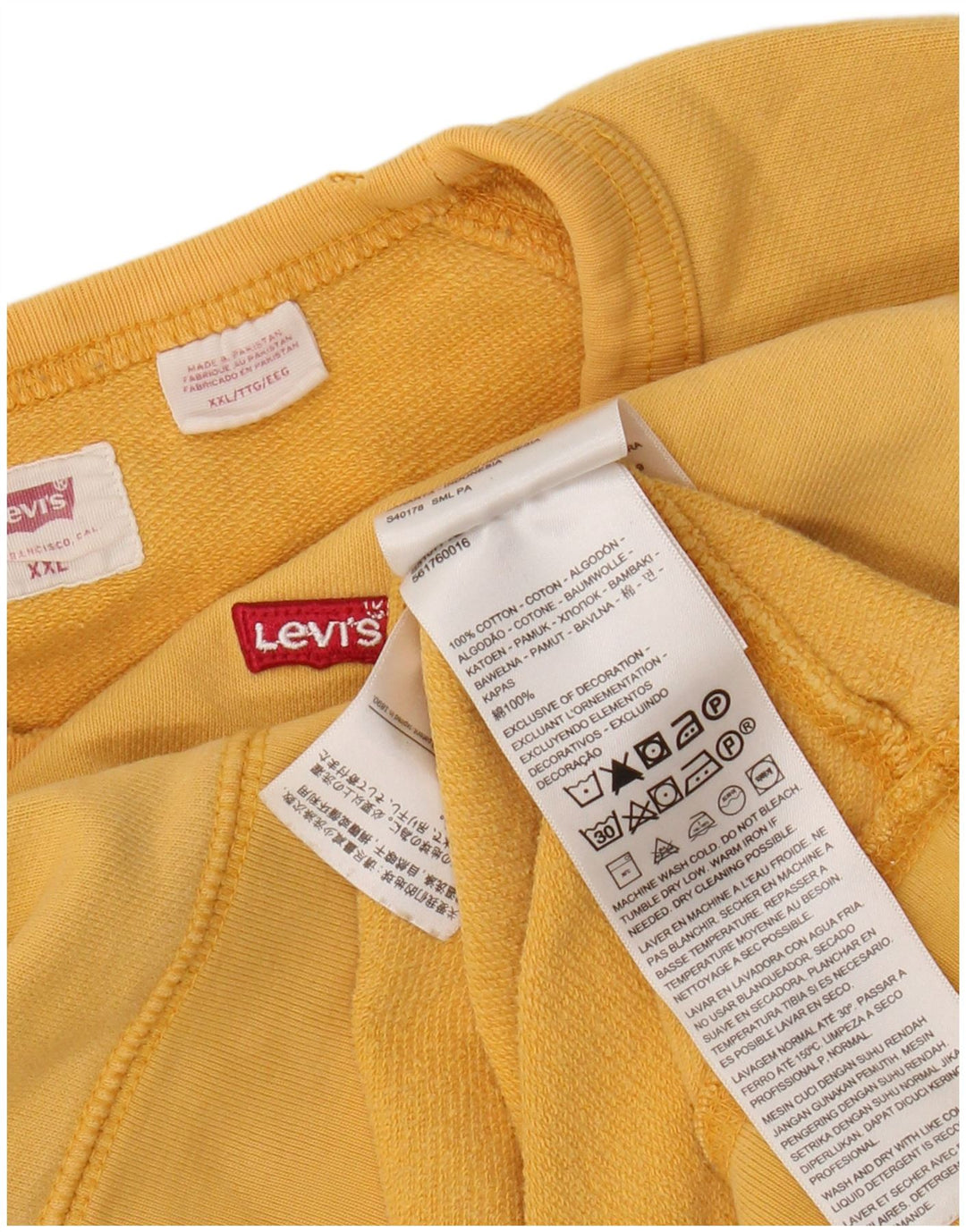 Levi's ženska majica s kratkim rukavima prekomjerne veličine UK 20 2XL žuti pamuk