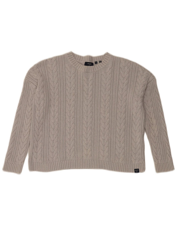 Superdry ženski kratki pulover s okruglim izrezom UK 10 Small Gray