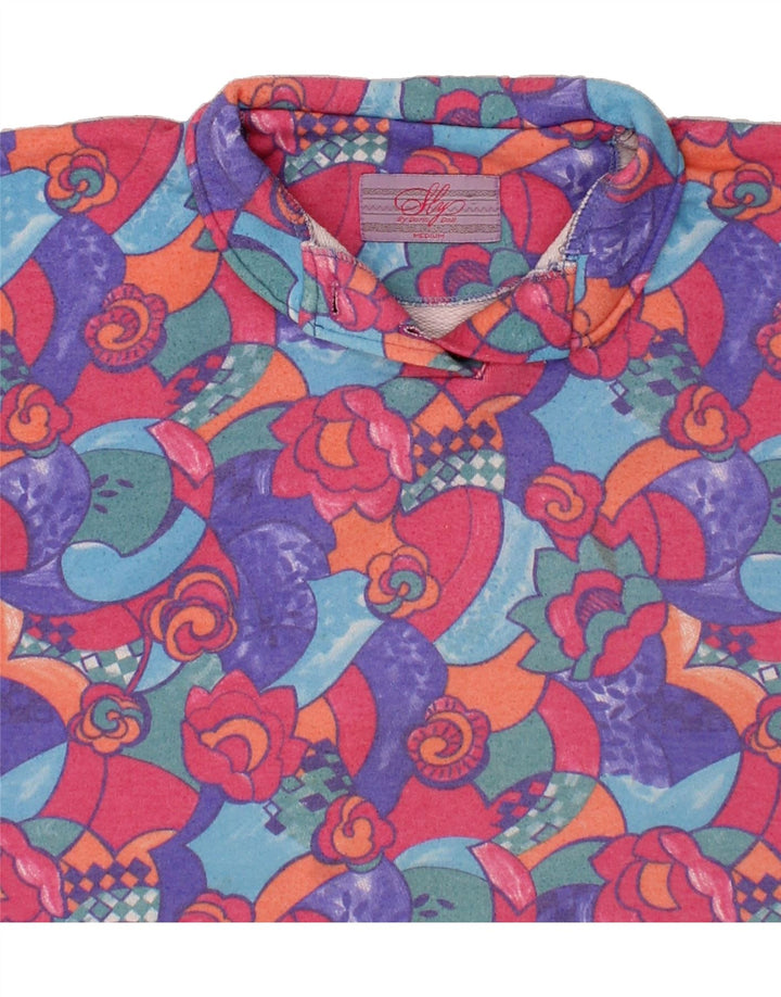 VINTAGE Womens Sweatshirt Jumper UK 14 Medium Multicoloured Floral Vintage Vintage and Second-Hand Vintage from Messina Hembry 