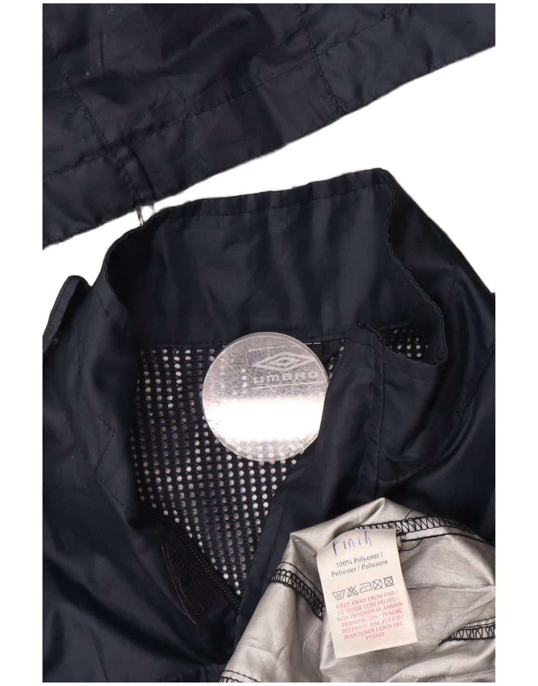 Kišna jakna s kapuljačom UMBRO za dječake 7-8 godina tamnoplava poliester