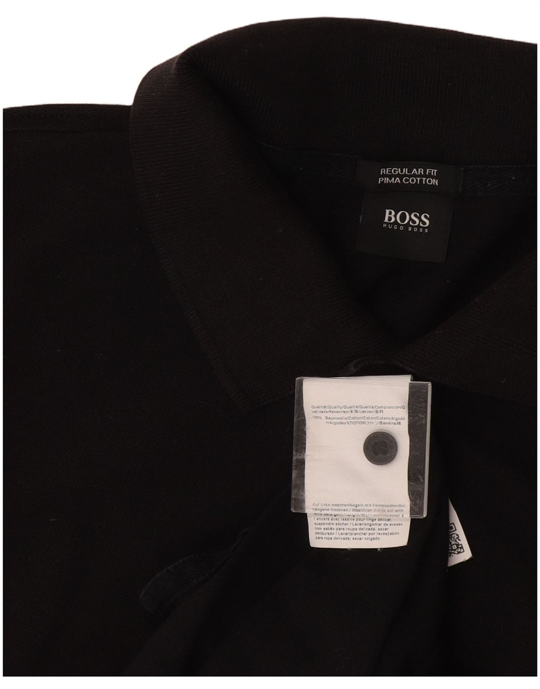 HUGO BOSS Muška polo majica standardnog kroja Srednje crni pamuk