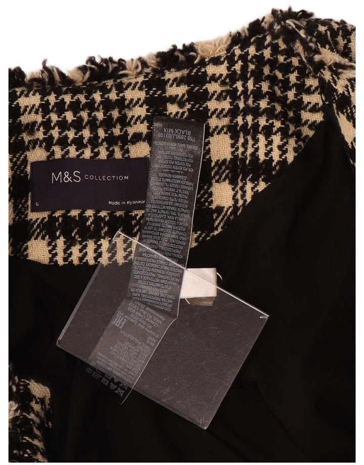 Marks & Spencer ženski sako jakna UK 6 XS crni karirani poliester