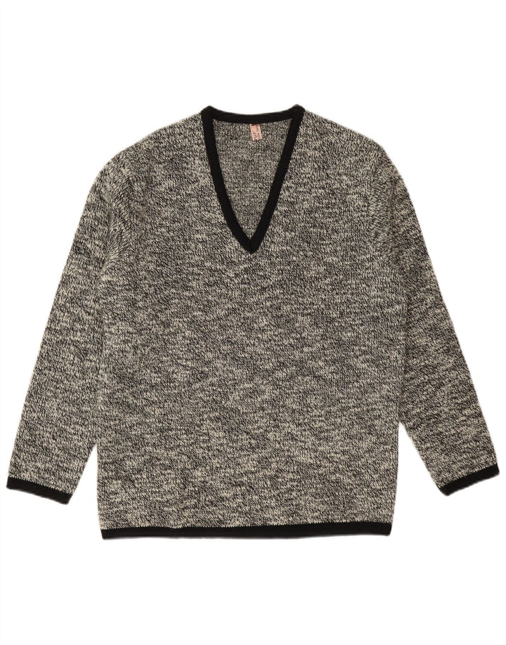 Šetlandski muški džemper s V-izrezom Mali tamnoplavi pjegavi novi vuneni pulover