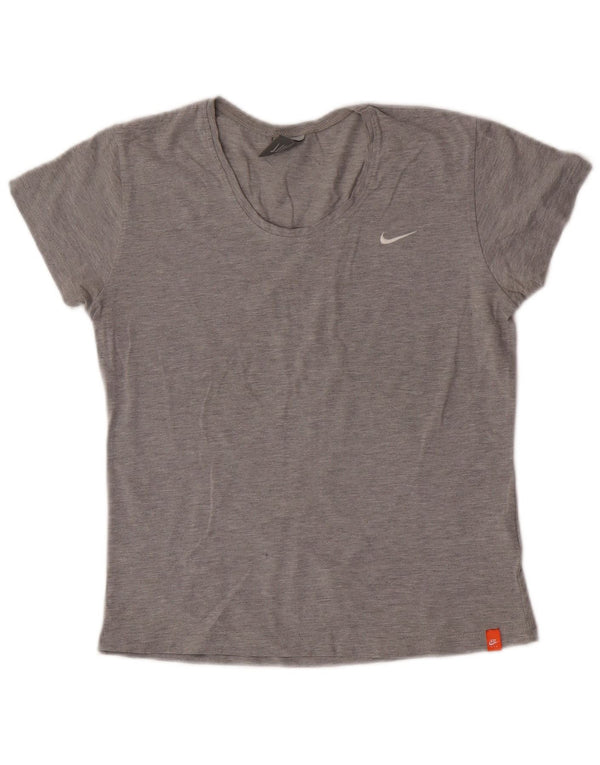 Nike Womens T-Shirt Top UK 10/12 Medium Grey Cotton