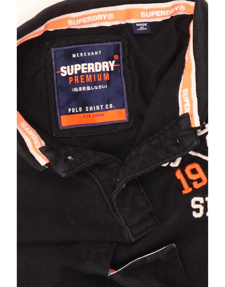 Superdry muška grafička polo majica velika crna