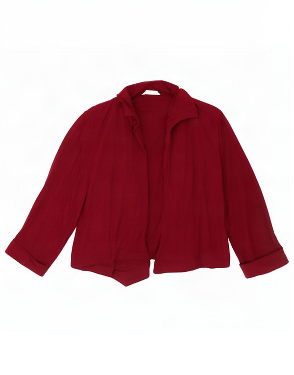 Marks & Spencer ženski kratki kardigan džemper s 3/4 rukavima UK 18 XL Bordo