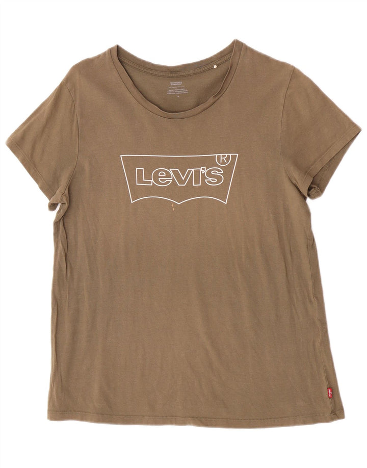 Levi's ženska majica kratkih rukava s grafičkim motivima UK 14 srednje boje kaki