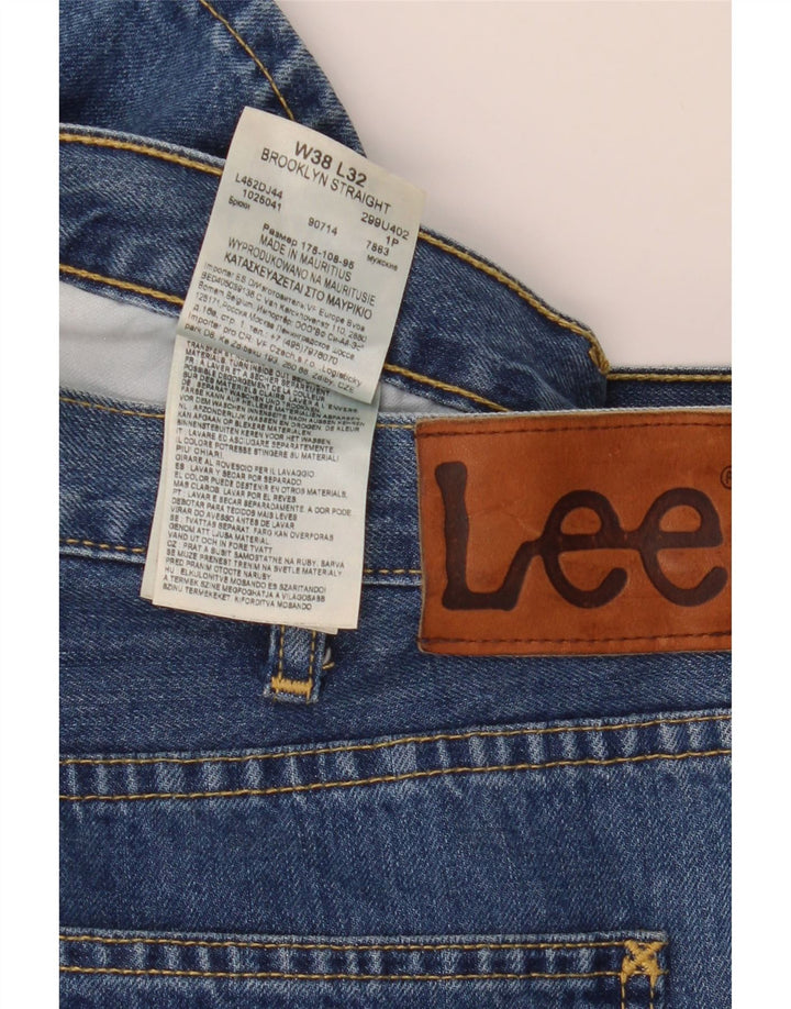 Lee Mens Brooklyn Straight Jeans W38 L32 Plavi pamuk