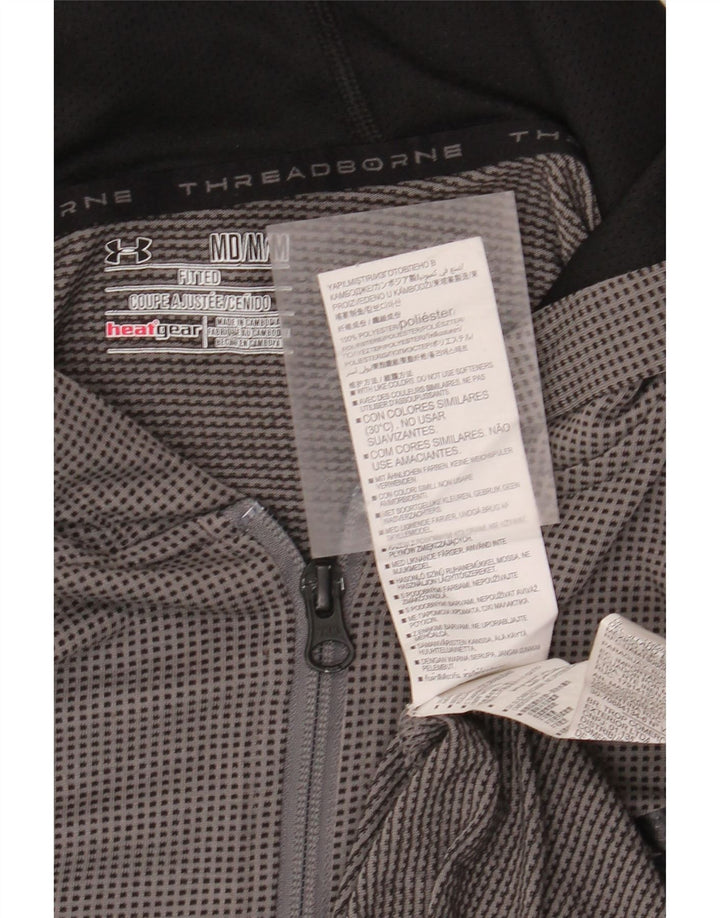 UNDER ARMOUR Muška pulover s kapuljačom Heat Gear Zip Srednje sivi poliester