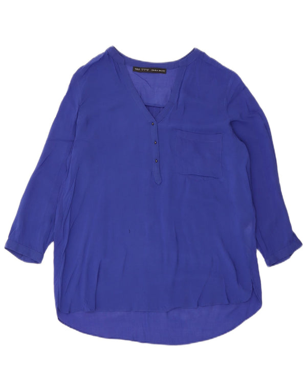 Zara ženska prevelika bluza s 3/4 rukavima UK 10 Mala ljubičasta viskoza