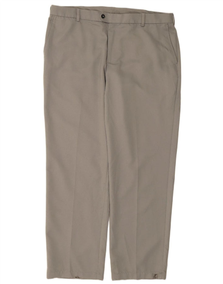 IZOD Mens Golf Straight Suit Trousers W40 L32 Grey Polyester