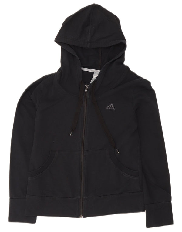 Adidas ženski pulover s kapuljačom s patentnim zatvaračem UK 14 Srednji crni pamuk