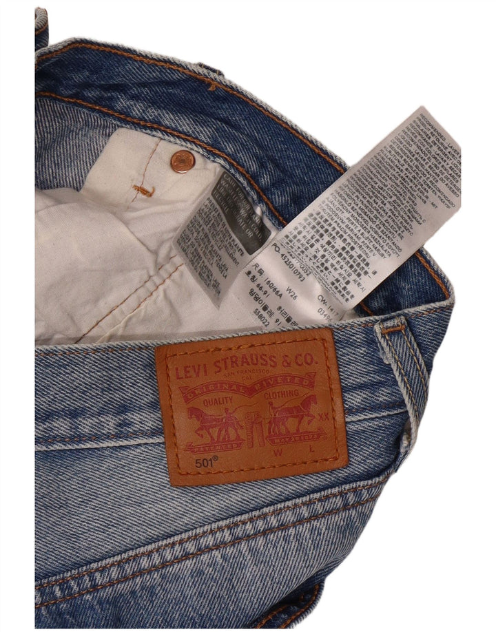 Levi's ženske 501 kratke traper kratke hlače W26 male plave pamučne klasične