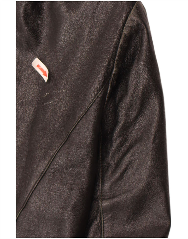 Vintage ženska kožna jakna IT 52 2XL crna koža