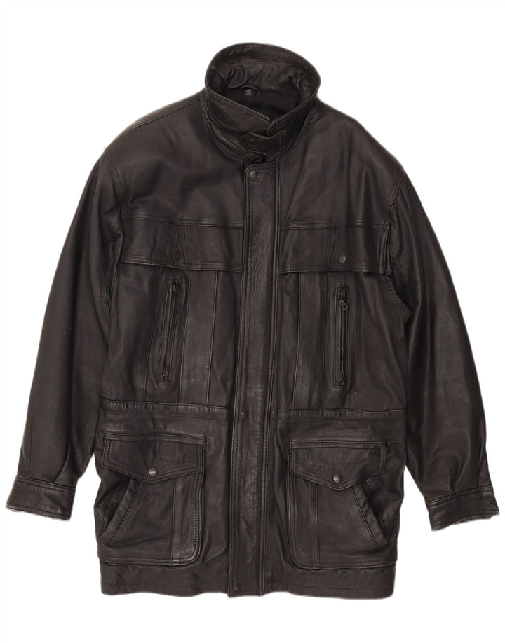 Vintage muška kožna jakna EU 50 velika crna koža