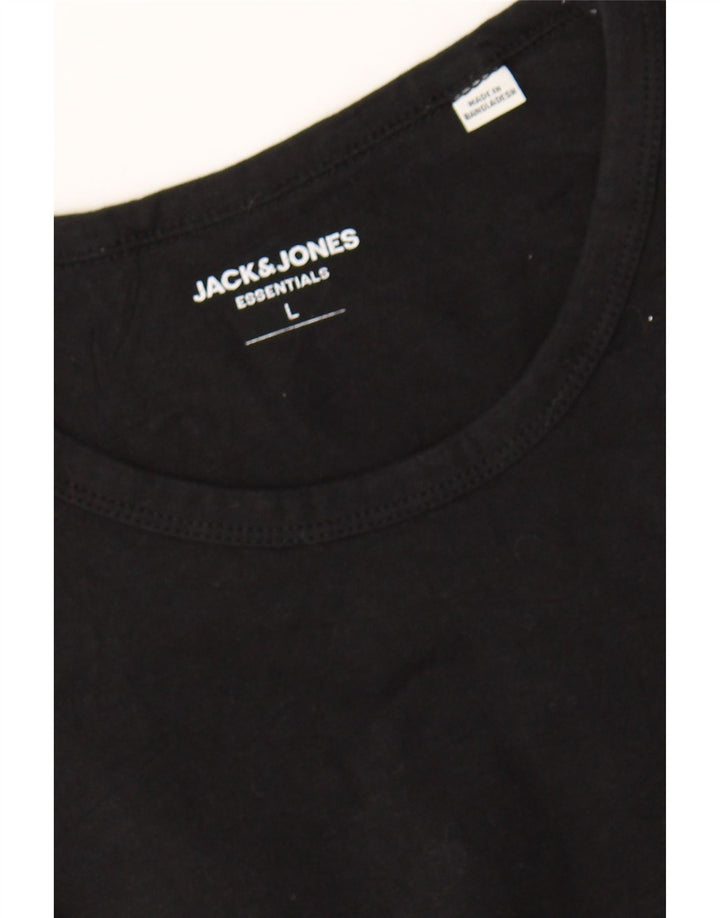 JACK & JONES Mens T-Shirt Top Large Black Cotton Vintage Jack & Jones and Second-Hand Jack & Jones from Messina Hembry 