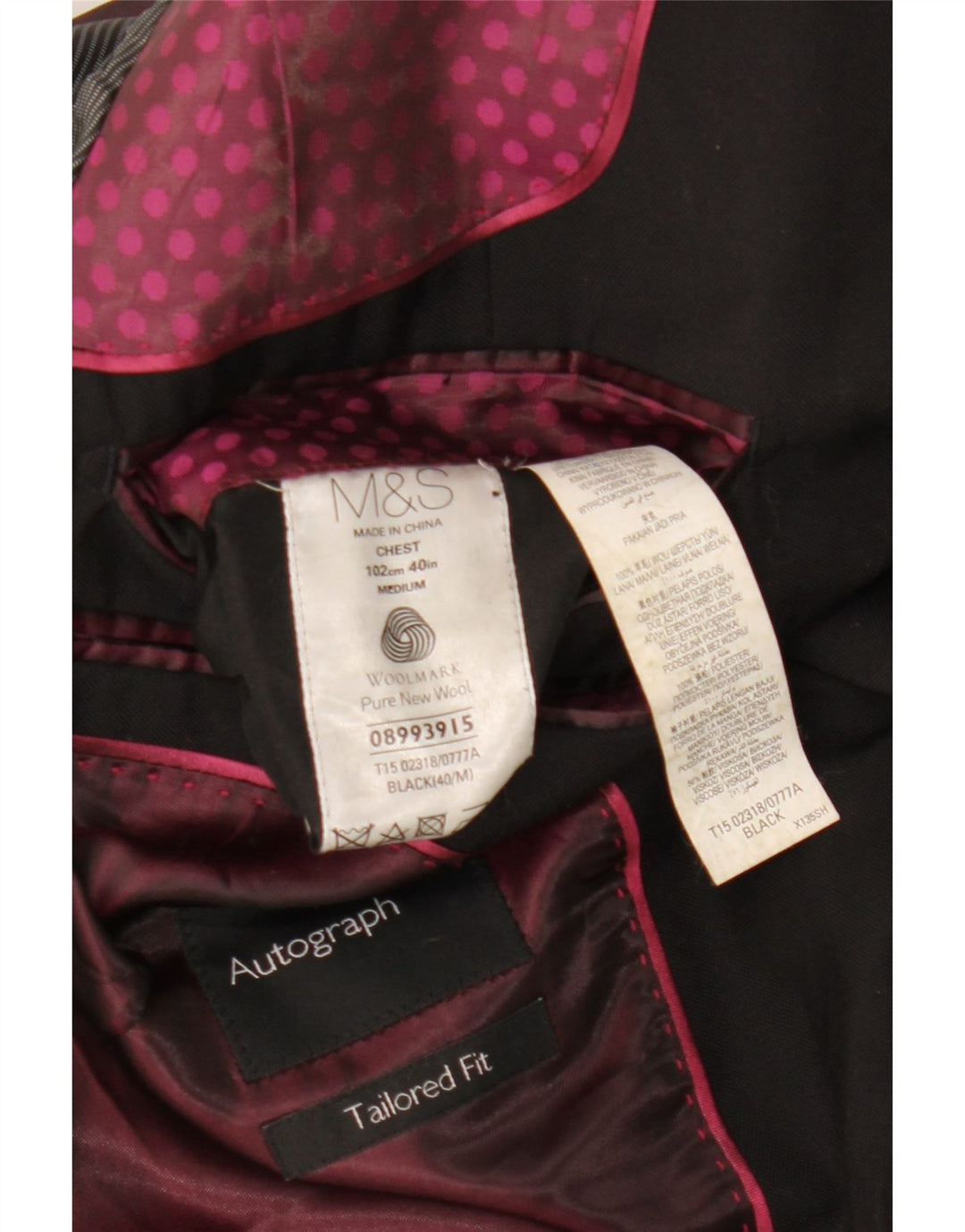 Marks & Spencer muška jakna sa jaknom s 2 gumba UK 40 velika crna