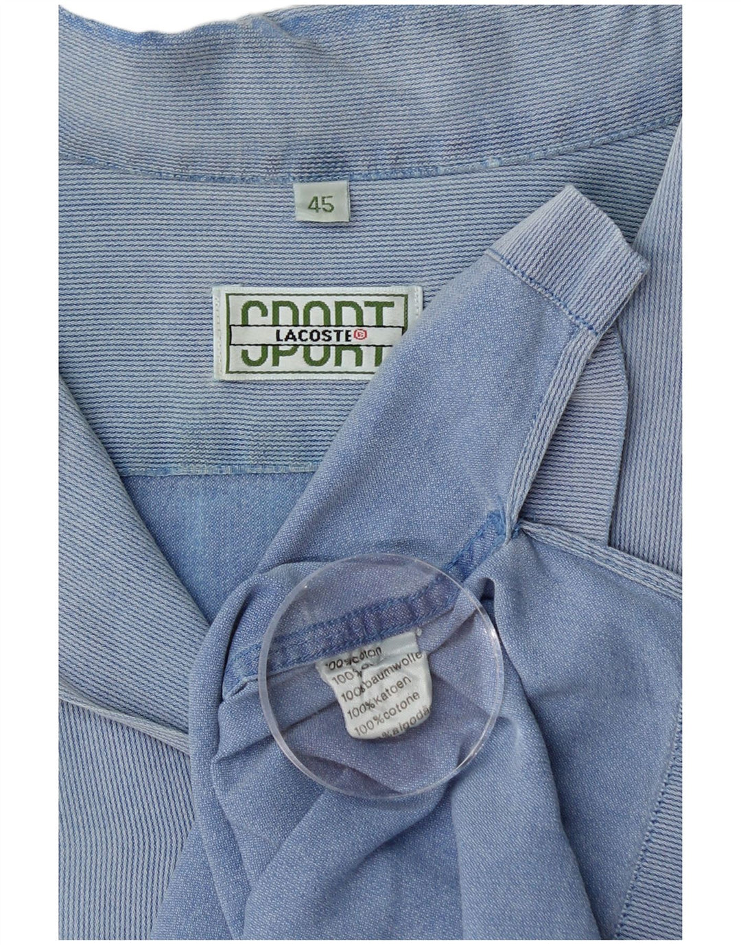 LACOSTE Muška košulja kratkih rukava, veličina 45 XL, pamuk s plavim prugama