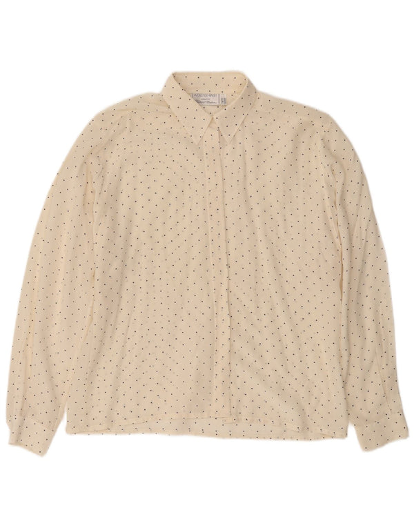 Peter Hahn Ženska košulja bluza UK 14 velike prljavo bijele točkice