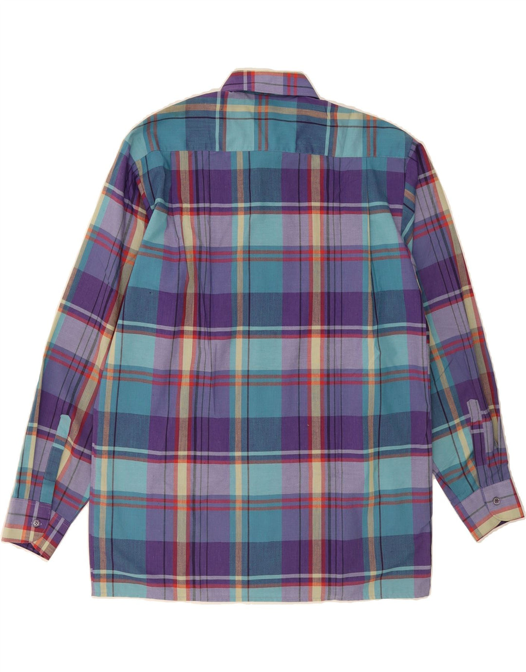 VINTAGE Mens Shirt Medium Purple Check Vintage Vintage and Second-Hand Vintage from Messina Hembry 