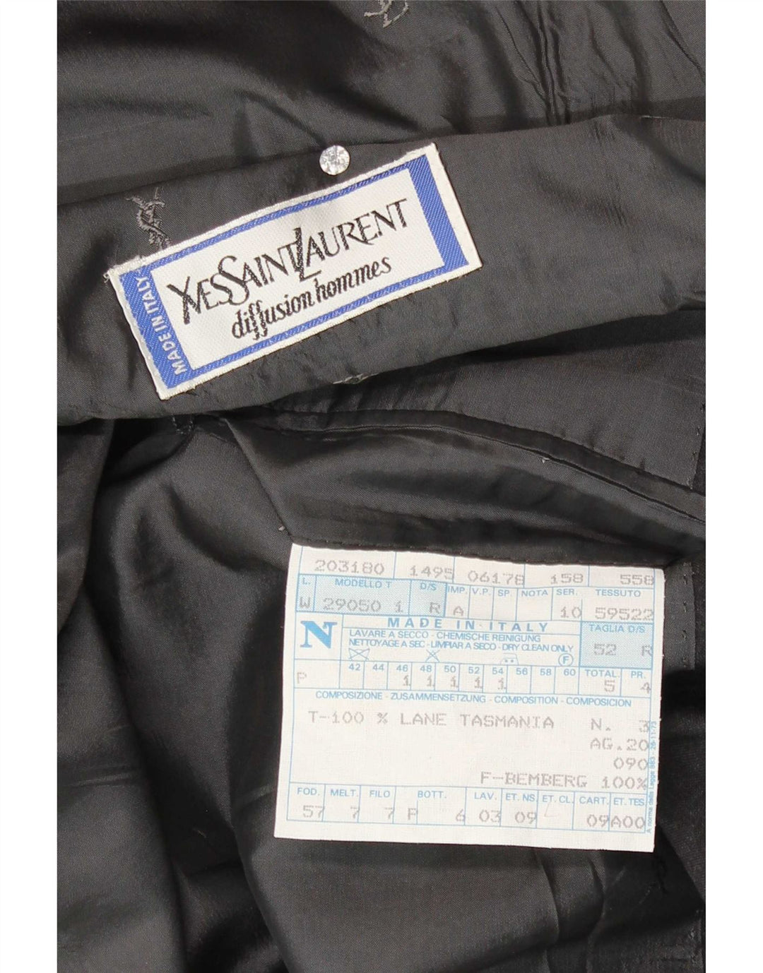 Yves Saint Laurent muški sako s dvostrukim kopčanjem IT 52 XL siva vuna