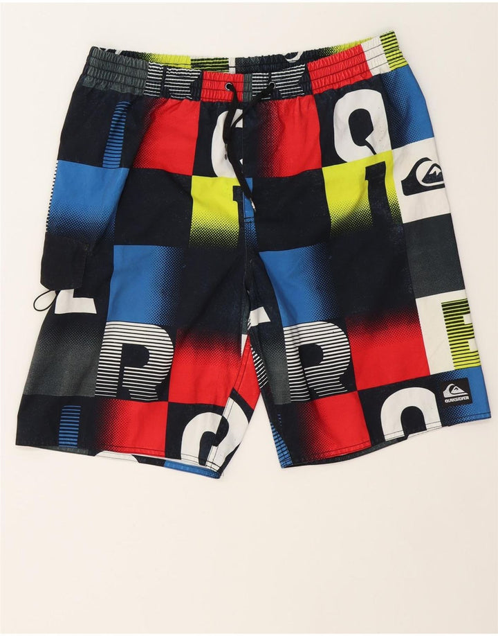 QUIKSILVER Mens Swimming Shorts XL  Multicoloured Patchwork Polyester Vintage Quiksilver and Second-Hand Quiksilver from Messina Hembry 