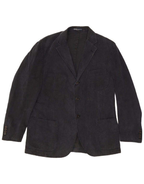Polo Ralph Lauren Mens 3 Button Blazer Jacket IT 54 XL Black Cotton