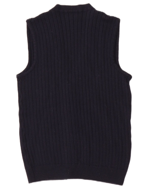 Vintage muški kardigan džemper bez rukava mali tamnoplavi