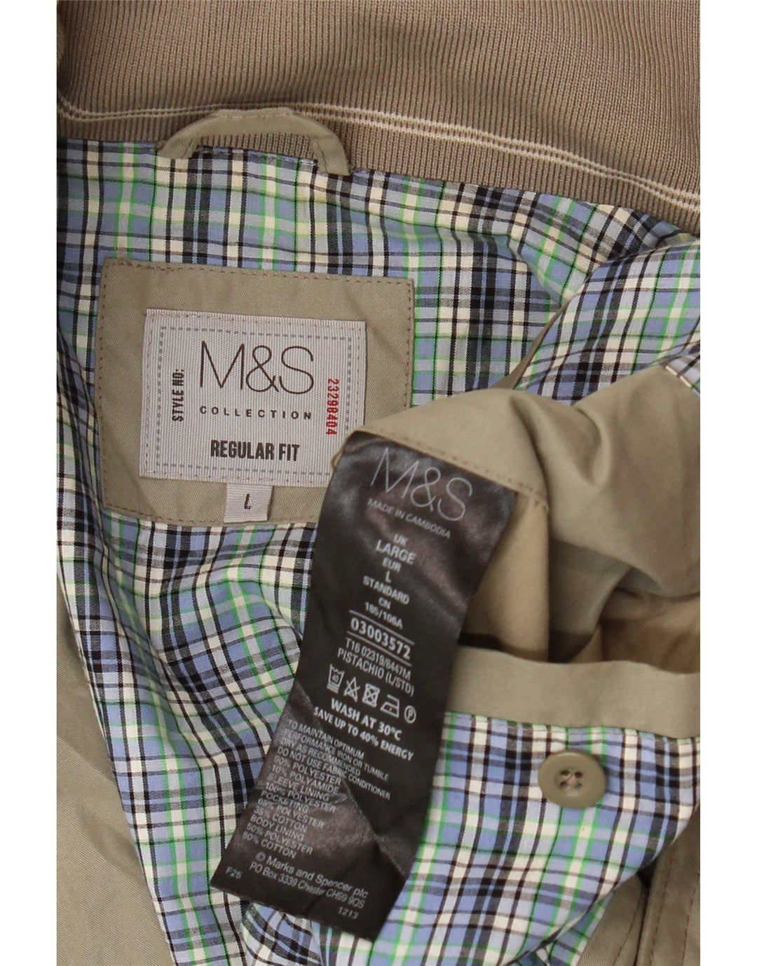 Marks & Spencer muška bomber jakna Regular Fit UK 40 Large Beige Poliester